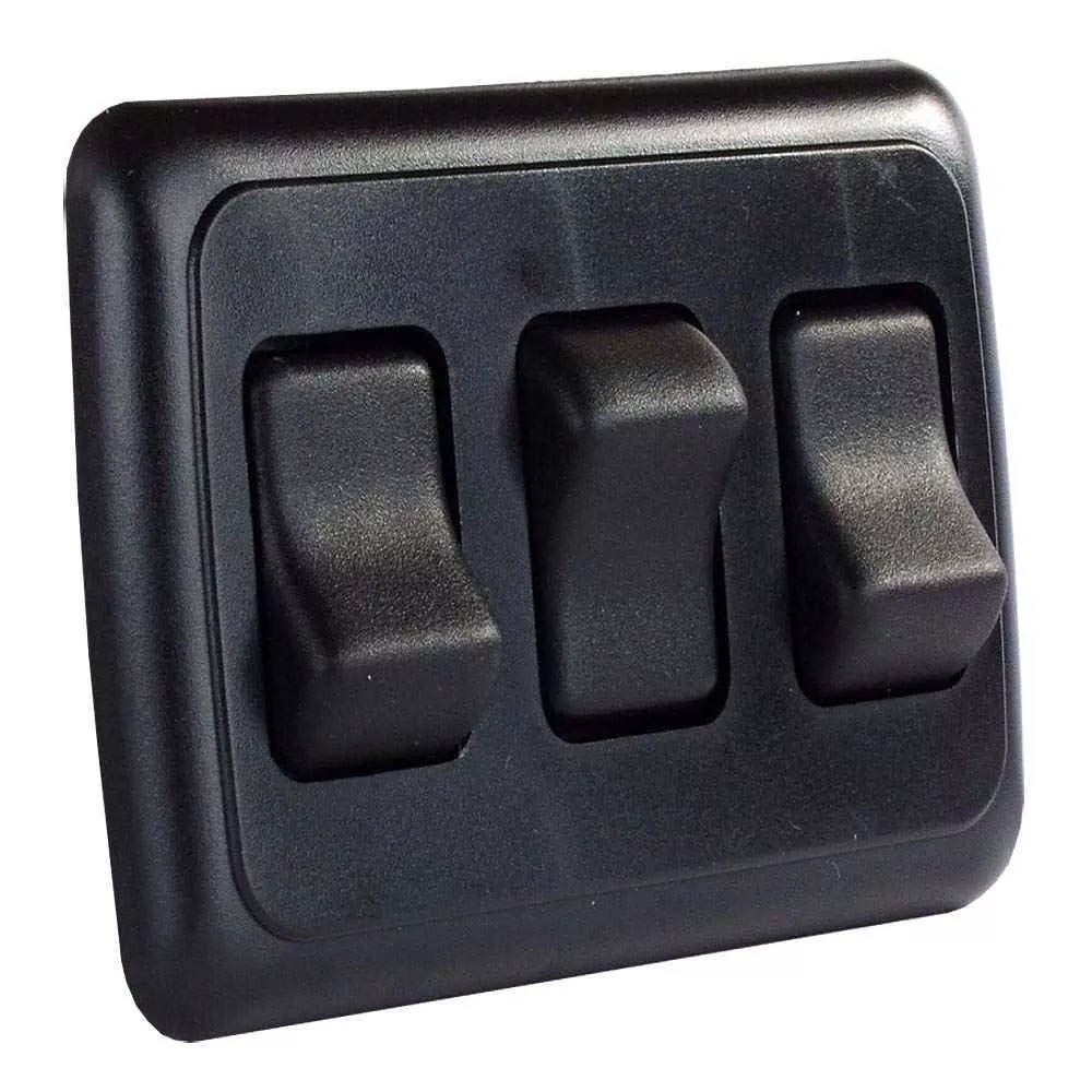 Triple Rocker Switch Assembly - Black