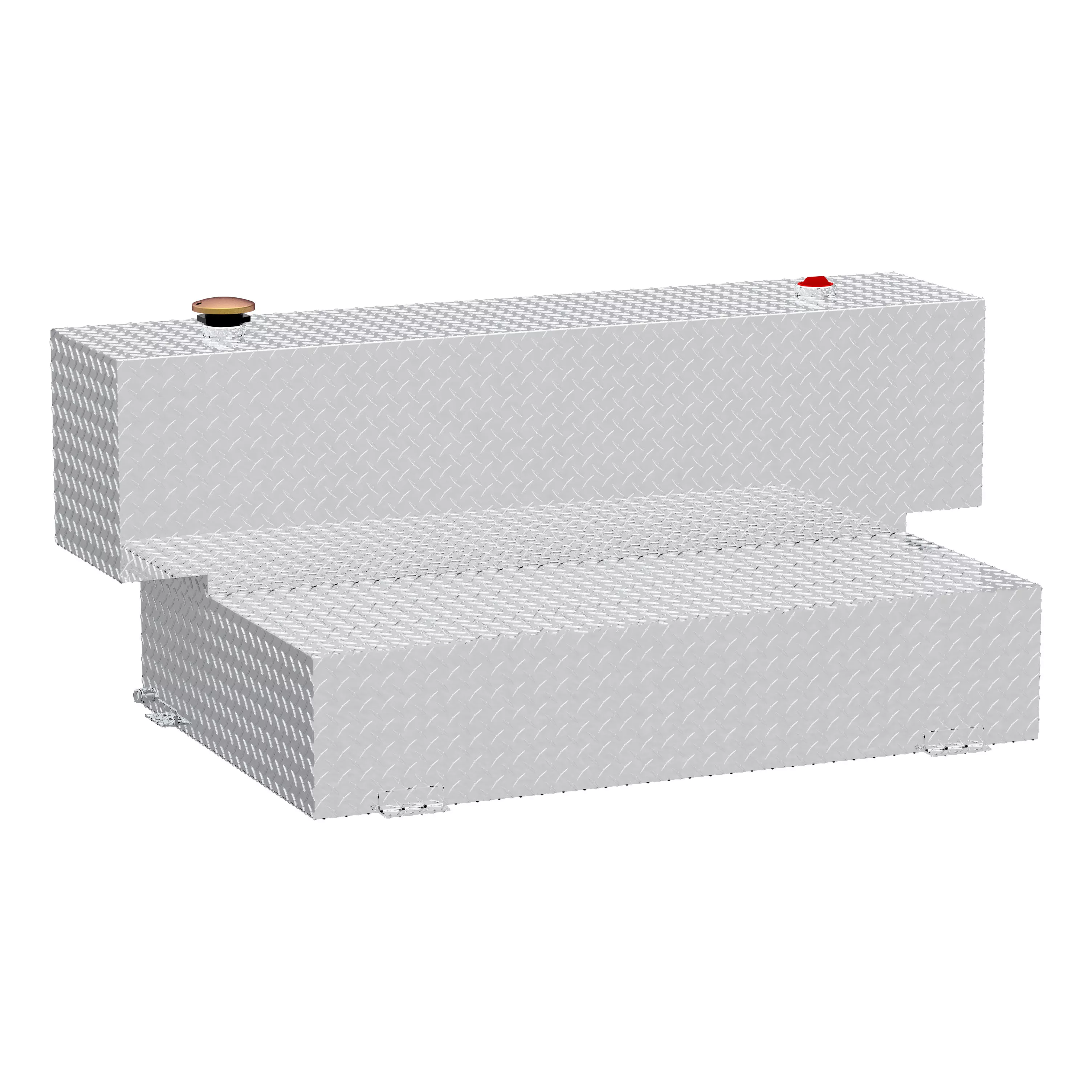 TT-100HH - Hammerhead-Style 100-Gallon Bright Aluminum L-Shape Transfer Tank