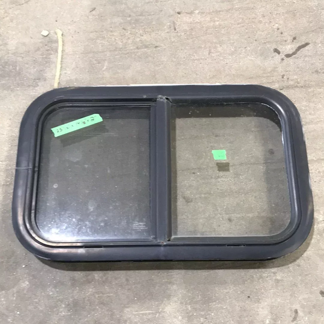USED Black Radius Opening Window : 23 1/2 ” W x 14 1/4 ” H X 2 ” D