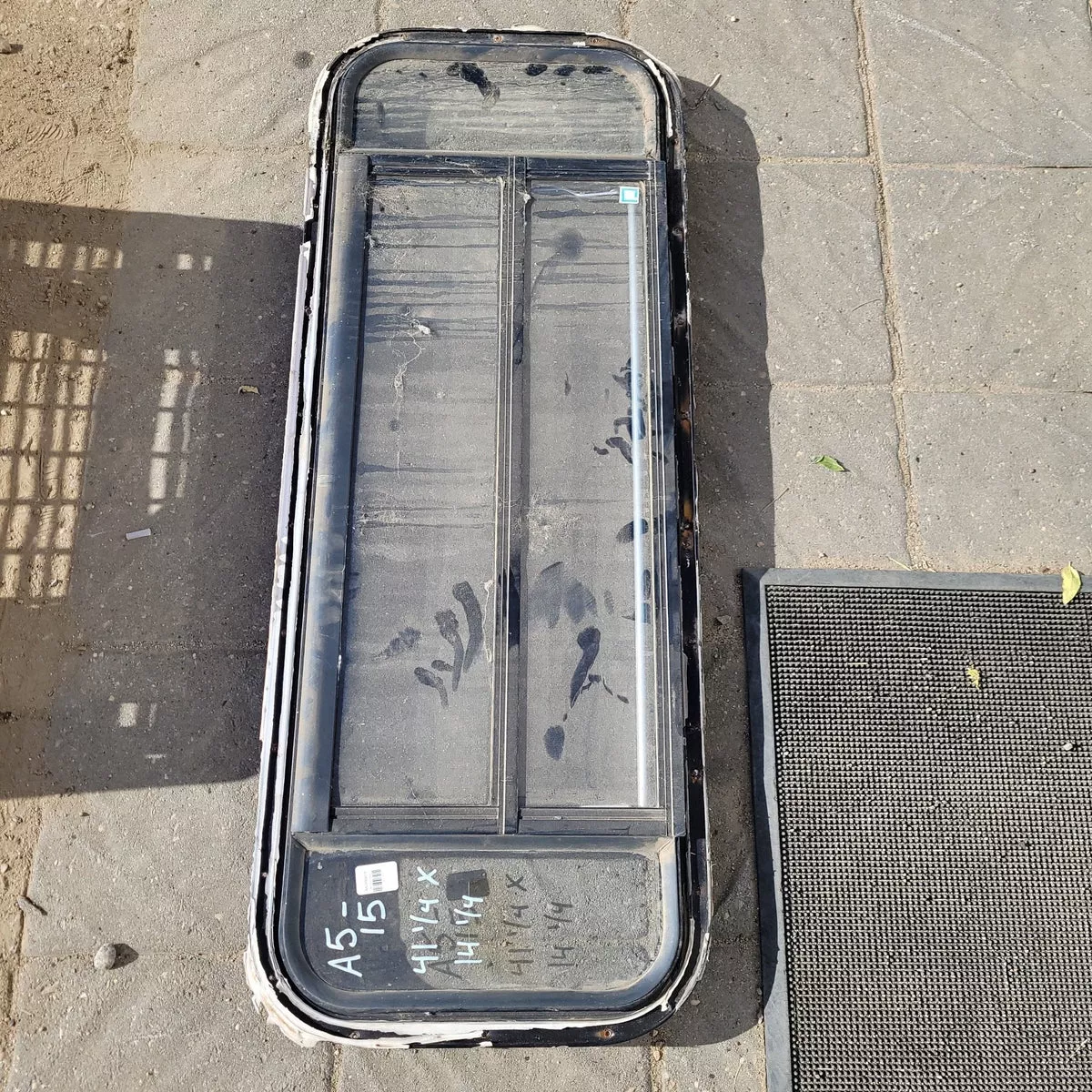 Used Black Radius Opening Window : 41 1/4 X 14 1/4 X 2 ” D