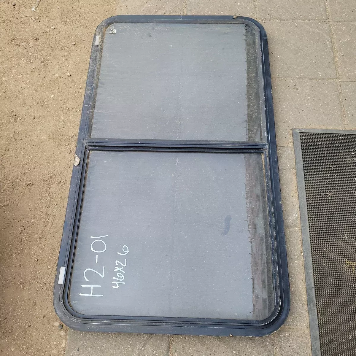 Used Black Radius Opening Window : 46 X 26 X 2 ” D