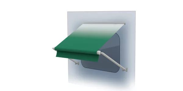 V000345020 - 4'6" RV Window Awning Roller Assembly - Green Fade