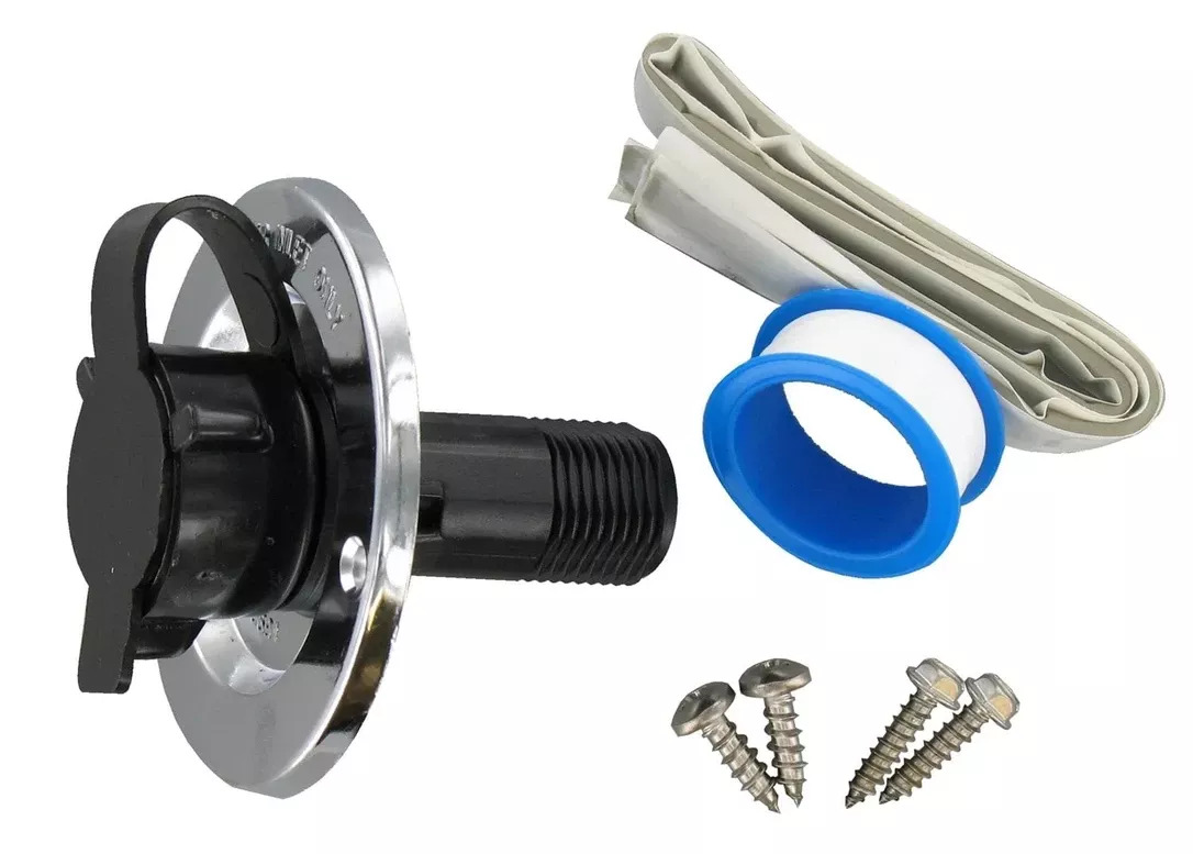 Valterra | City Water Inlet – 2-3/4 ” – Die Cast Flange – MPT | A01-0165VP | Chrome