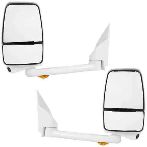 Velvac 719329 2020 Deluxe RV Exterior Mirror Set, Heated, Camera, White