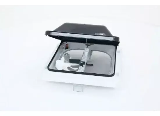 Ventline V3094-603-00 – E-Z Lift Ventadome Trailer Roof Vent w/ 12V Fan – Manual Lift – Smoke