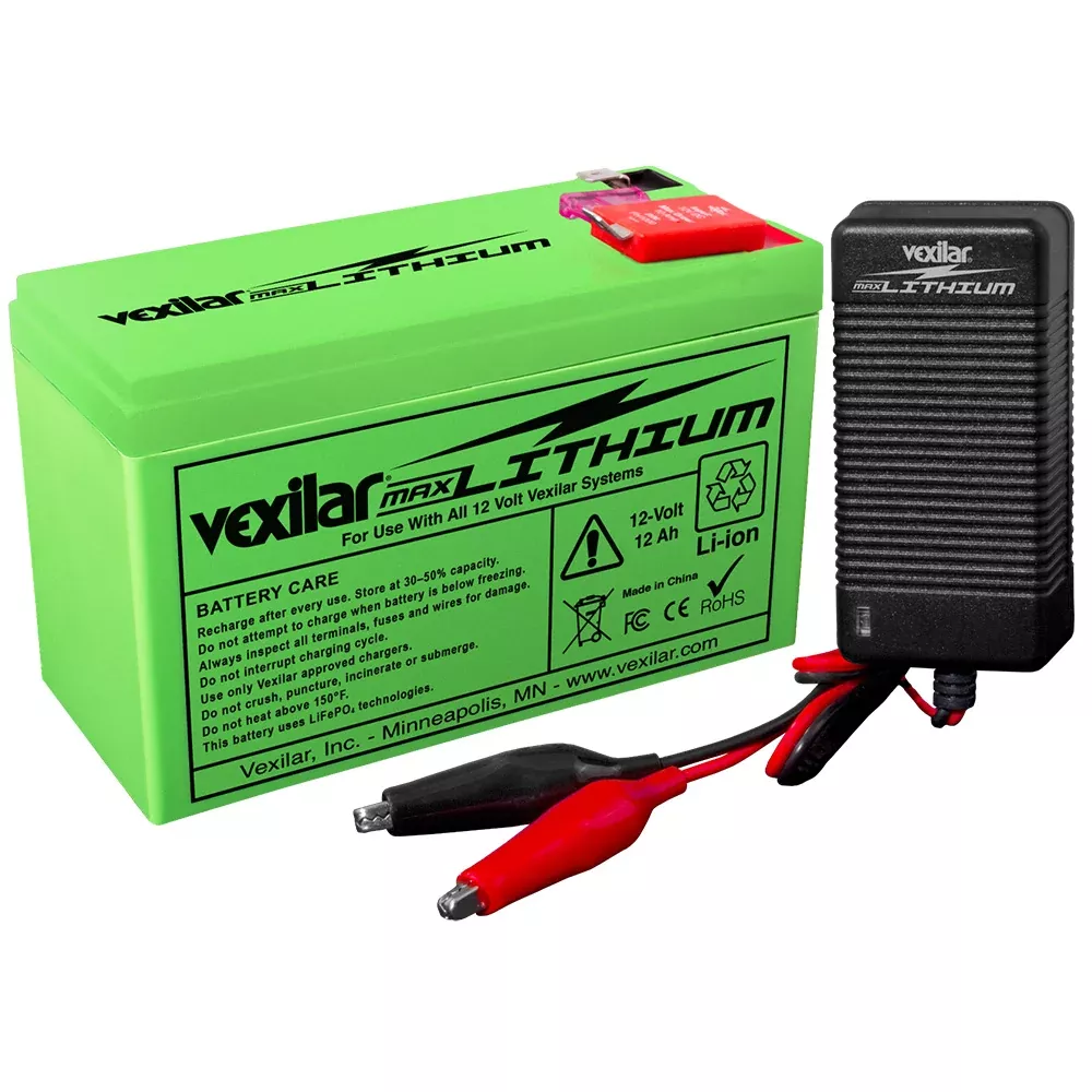 Vexilar 12V – 12 AH MAX Lithium Battery w/V-420L Rapid Charger V-220L