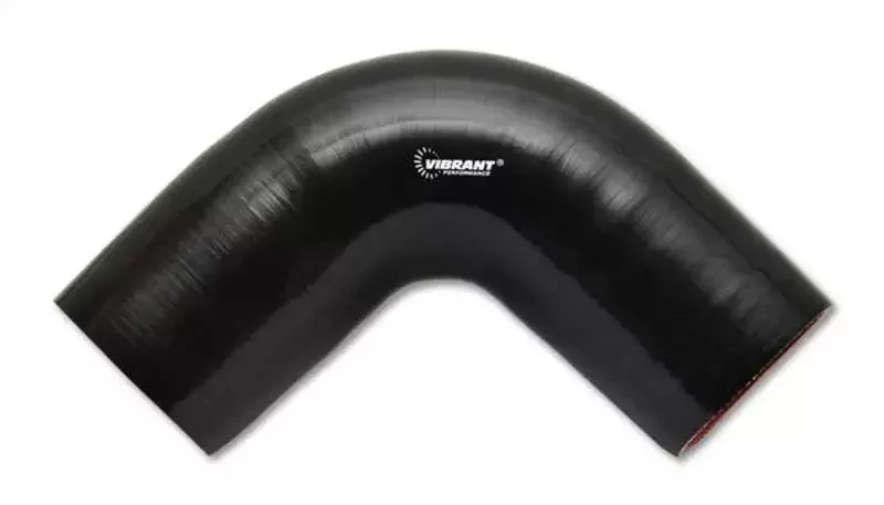 Vibrant 4 Ply Reinforced Silicone Elbow Connector – 2.5in I.D. – 90 deg. Elbow (BLACK)