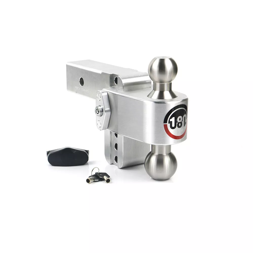 Weigh Safe 180 Hitch – Drop Hitch w/SS Combo Ball –4″ Drop for 2.5″ Shank