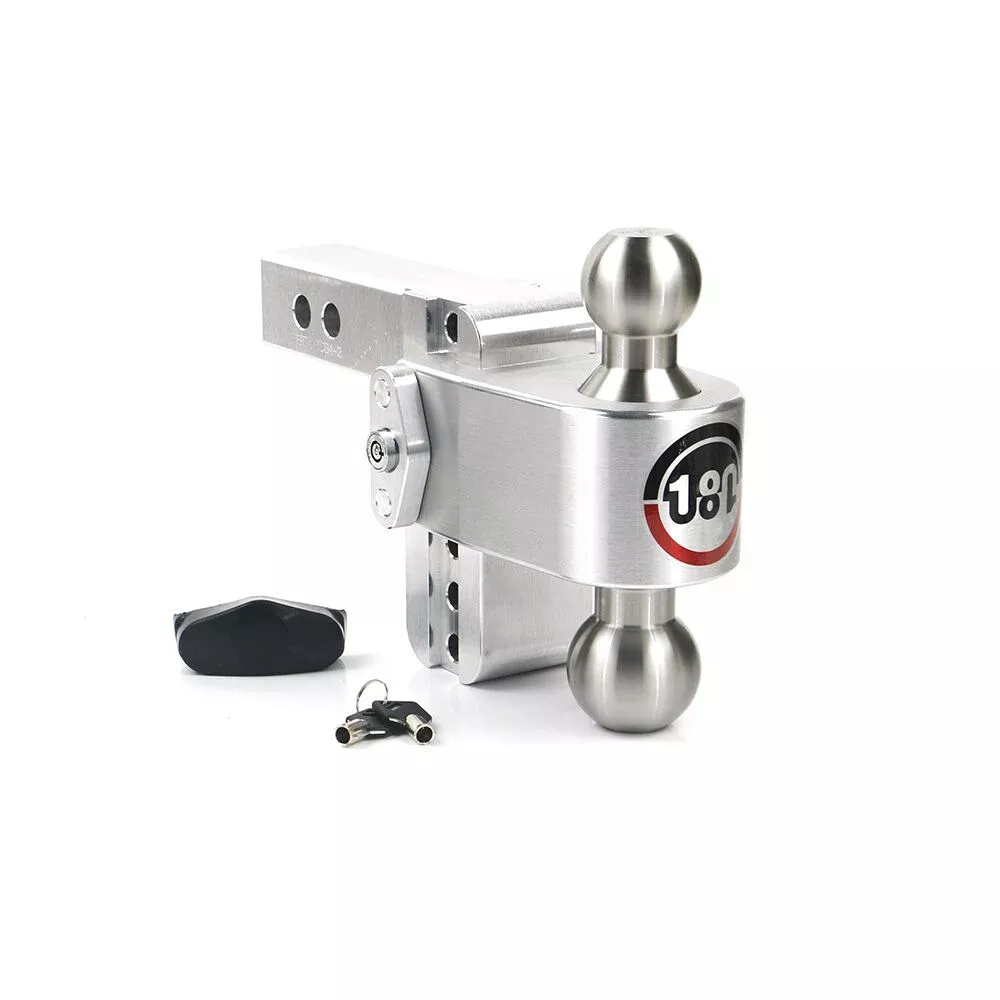 Weigh Safe 180 Hitch – Drop Hitch w/SS Combo Ball – 4″ Drop for 2″ Shank