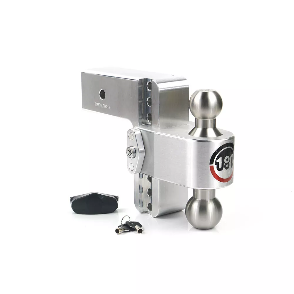 Weigh Safe 180 Hitch – Drop Hitch w/SS Combo Ball –6″ Drop for 3″ Shank