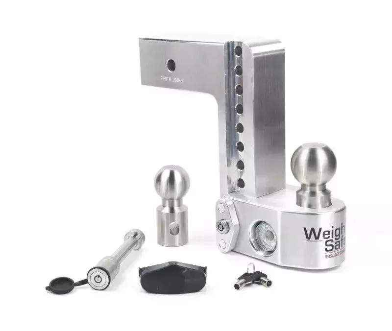 Weigh Safe 8in Drop Hitch w/Built-in Scale & 3in Shank (10K/21K GTWR) w/WS05 – Aluminum