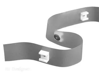 Window Curtain Glider Tape RV Designer A115 Use With RV Designer Ceiling Or Wall Mount Curtain Track Part Number A201 And A202; 72" Length With 4-1/4" Clip Spacing; Sew-In Slide; White