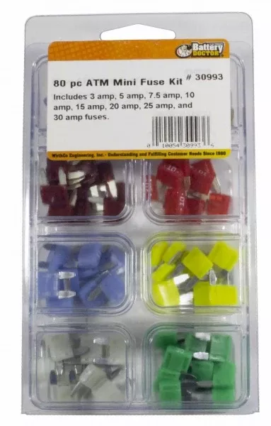WirthCo ATM Mini Fuse Assortment - Pack Of 80 – 30993