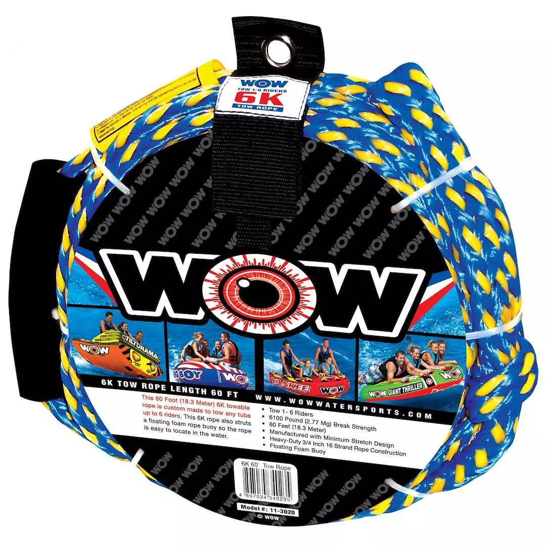 World of Watersports Towable Tube Rope - 60 ft, 1–6 Riders – 11-3020