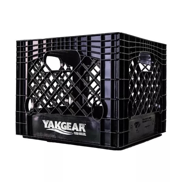 YakGear BMC13 Square Milk Crate – 13 ” x 13 “, Black