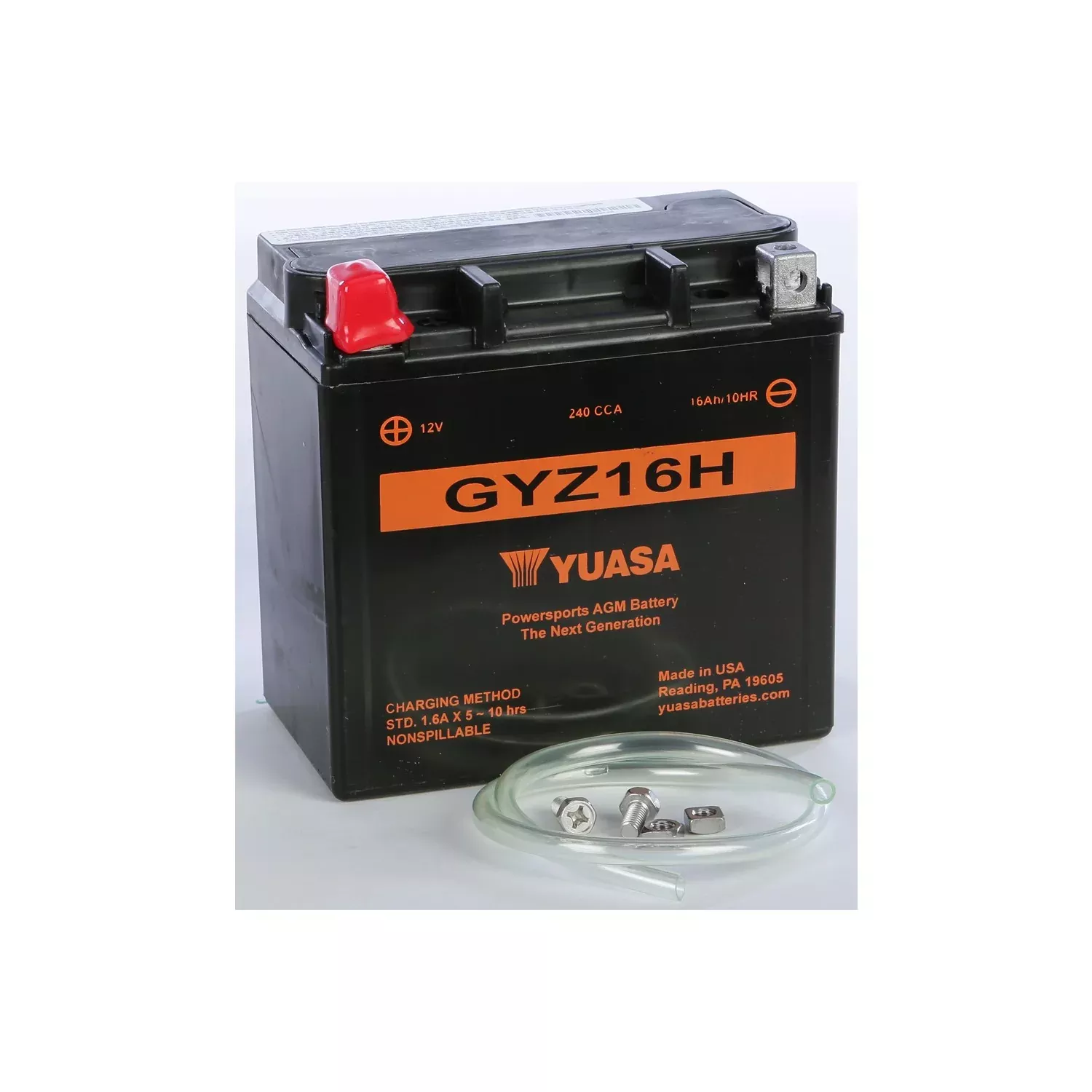 YUASA BATTERY GYZ16H SEALED FACTORY ACTIVATED - 49-1935