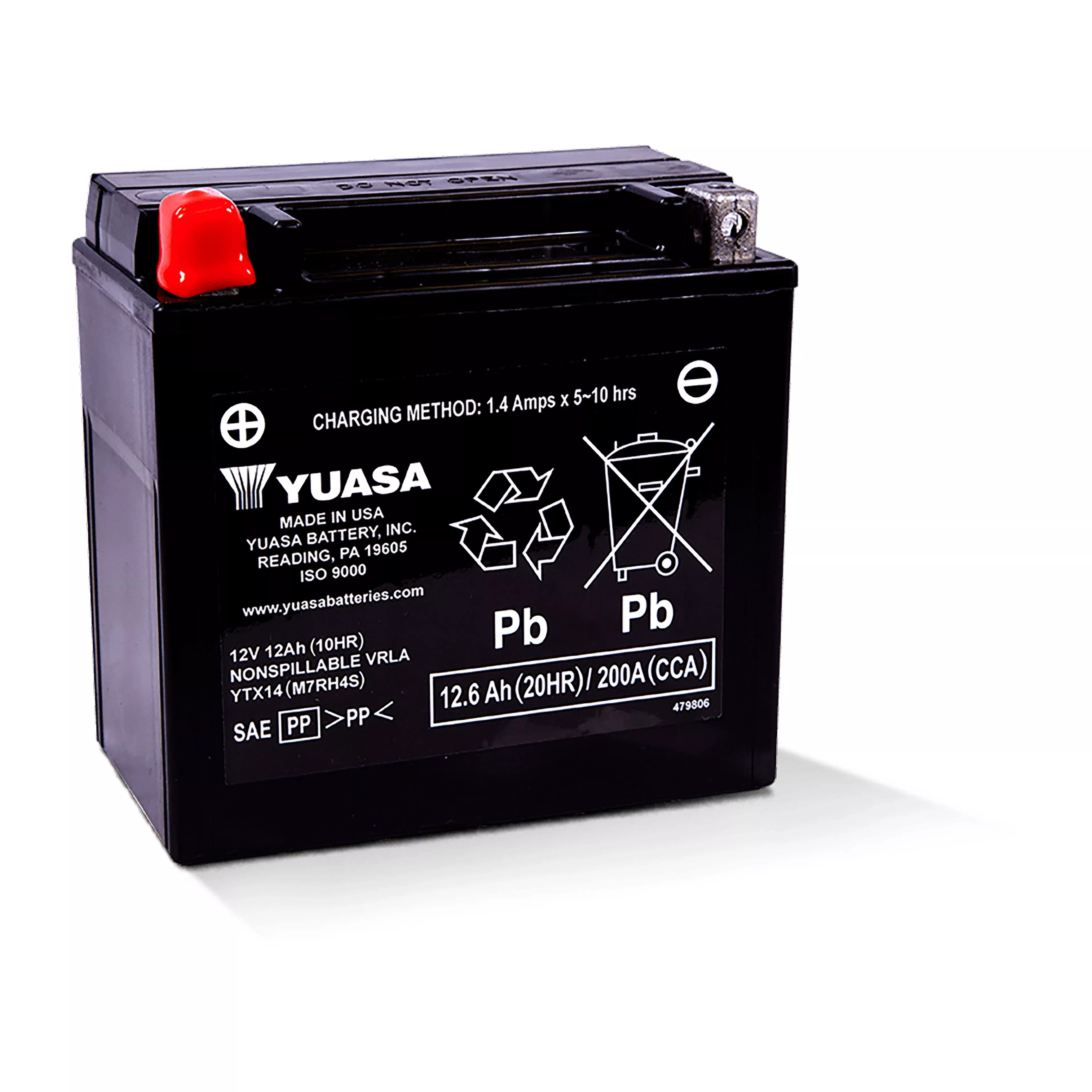YUASA BATTERY YTX14 SEALED FACTORY ACTIVATED - 49-1945