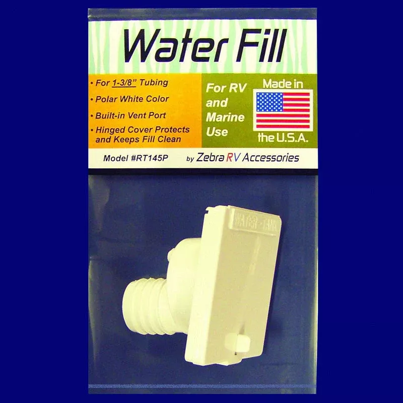 Zebra RV Fresh Water Fill Spout - 1-3/8 in, Polar White – RT145P